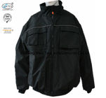 Cotton Black Flame Retardant Jacket / Insulated Frc Winter Coats Industrial